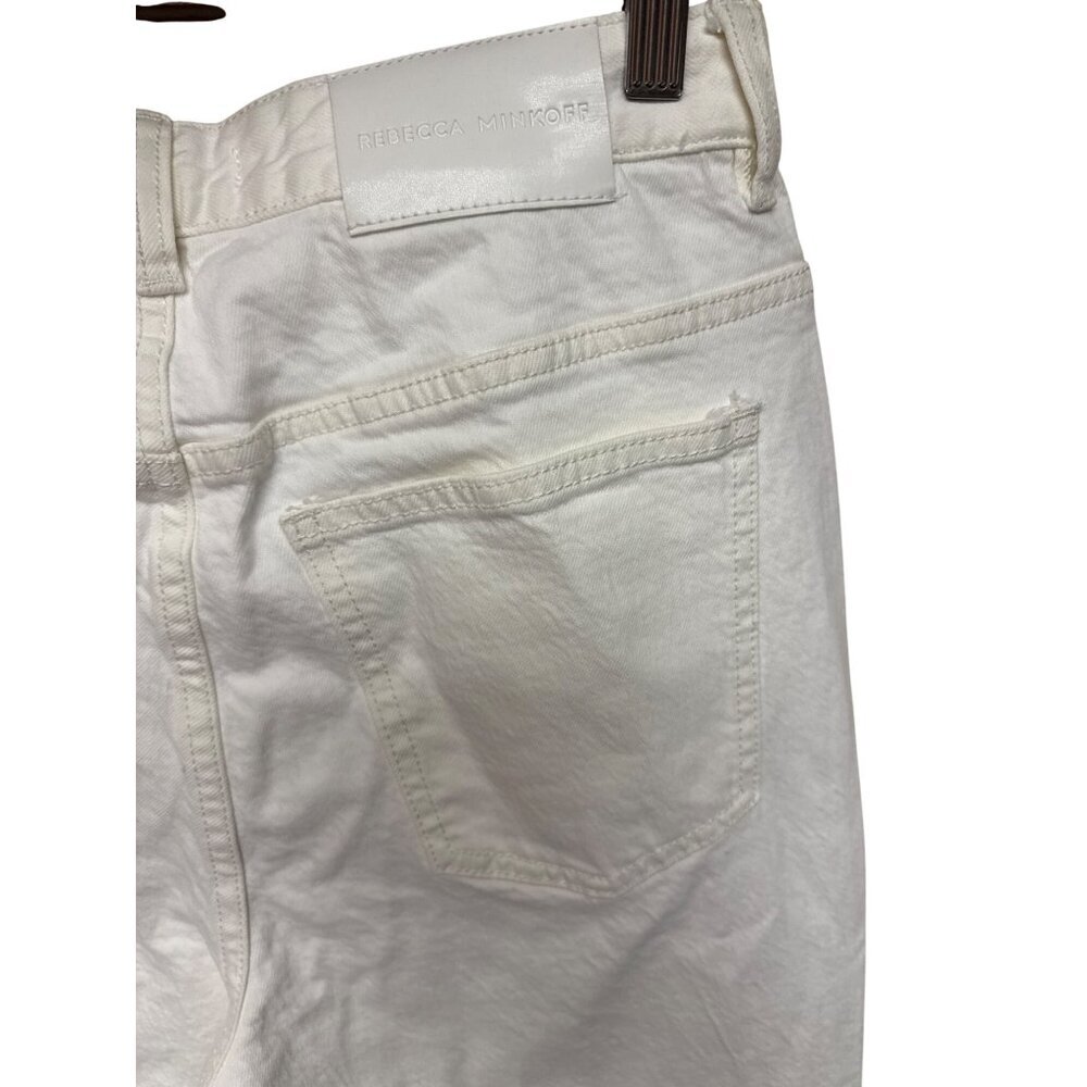 Rebecca Minkoff Ankle Kick Women's Jeans White High Rise Denim Flare Size 30 NEW - Picture 6 of 14